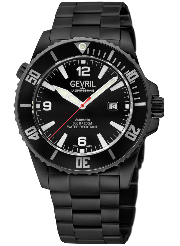 Canal Street Swiss Made SW200 Black Black helium valve rotating bezel BGW9 luminescent indexes | Black Dial