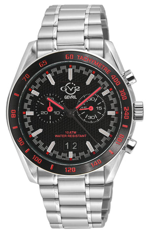 Freccia-Chronograph GV2 Swiss Quartz, 316L Case, Black Bezel, Black Dial, 316L Stainless Steel Bracelet Black Dial