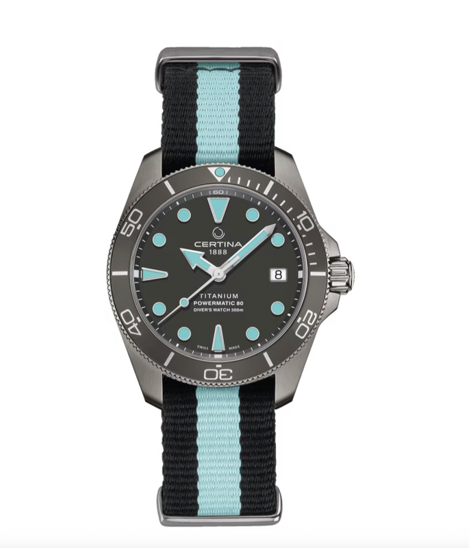 DS Action Diver 38mm Powermatic 80 Titanium / Nylon Strap | Gray Dial