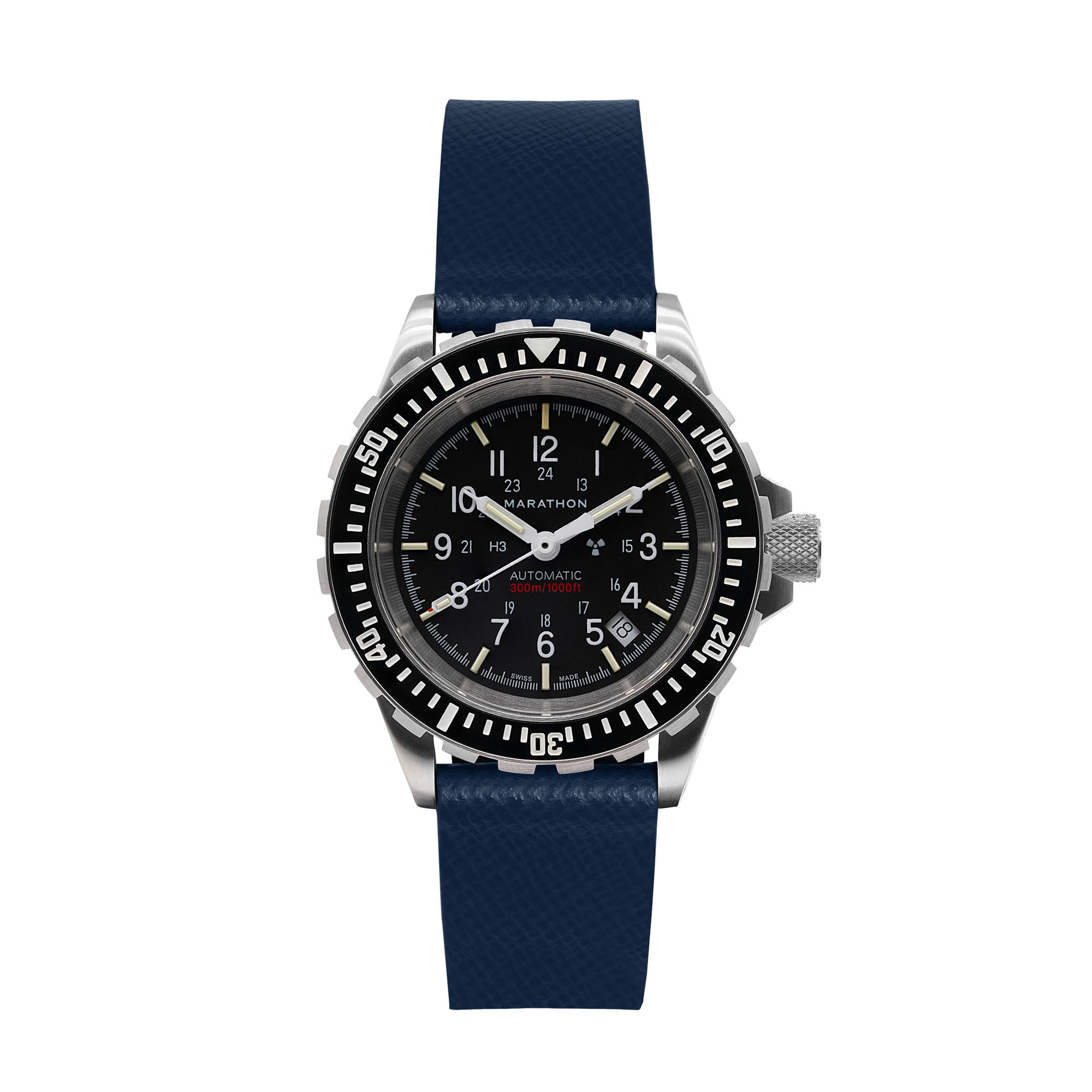 STRAP, 20mm, ITALIAN LEATHER, CROSS HATCH, STEEL BUCKLE, ROYAL BLUE, STANDARD ITALIAN LEATHER, CROSS HATCH |  Dial