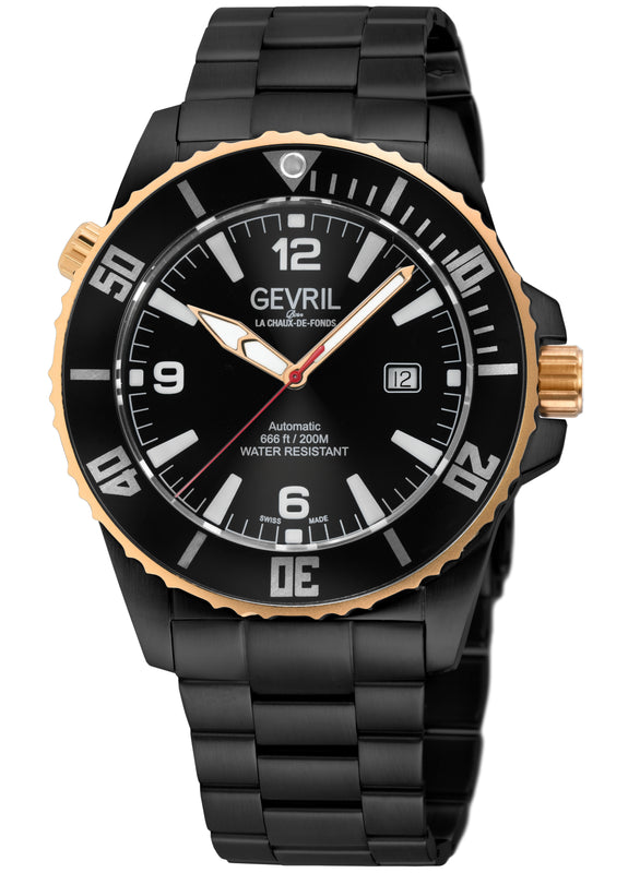Canal Street Swiss Made SW200 Black Black helium valve BGW9 luminescent indexes | Black Dial