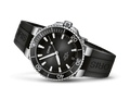 AQUIS DATE CALIBRE 400 41.5mm Black Dial / Rubber Strap | Black Dial