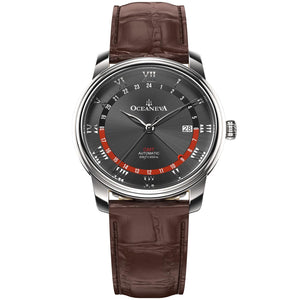 OceanTrek Automatic GMT 200M – Black Dial with Red Accents