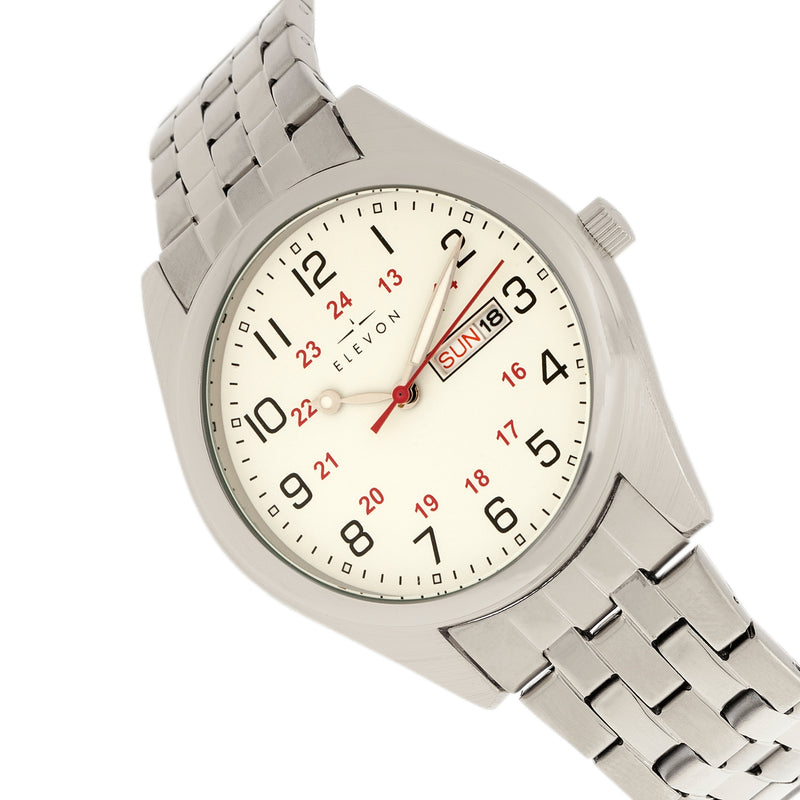 Gann Bracelet Watch with Day/Date Silver/White | White Dial