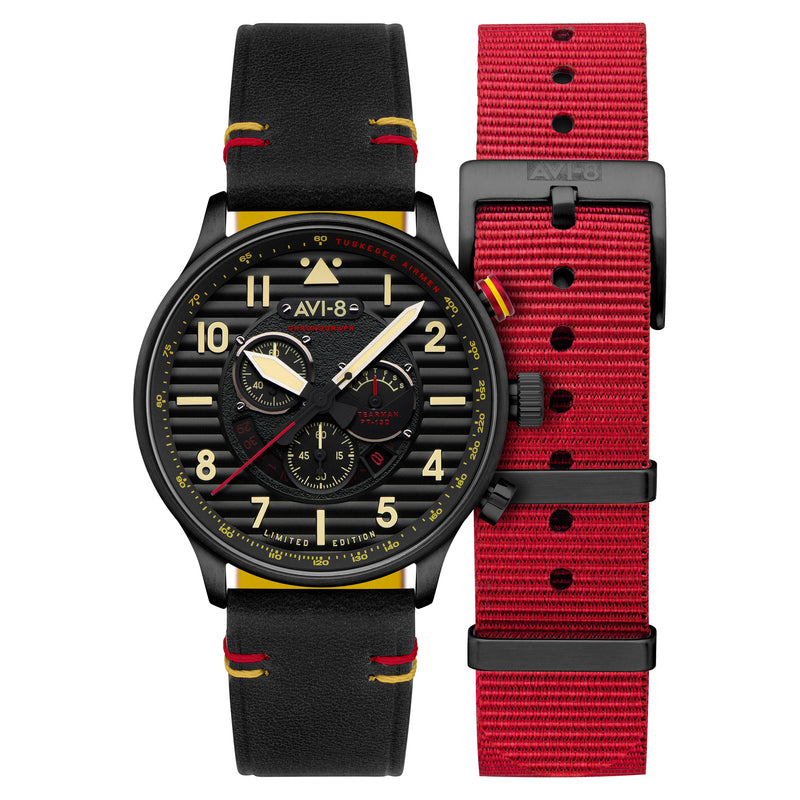 Spirit Of Tuskegee Chronograph Limited Edition Limited Edition Black / Leather | Black Dial