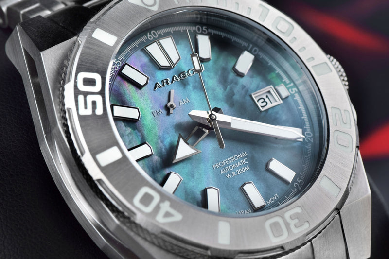 Silverjet AM/PM NH37 Automatic Black Mother of Peal Dial | Black Mother of Pearl Dial