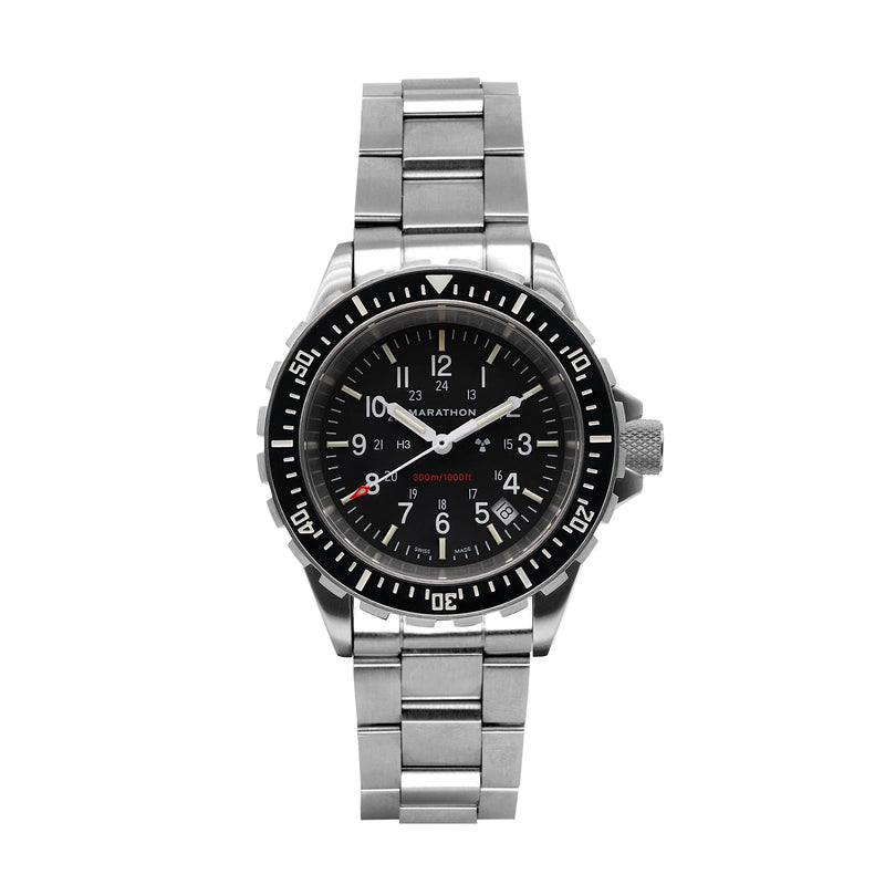 Divers Quartz Black NGM/Steel Bracelet | Matte Black Dial