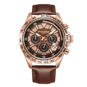 Speed Tracker Mecha Quartz Brown Dial / Brown Leather Strap With Red Stitching Brown Dial