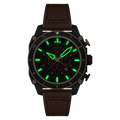 ATLAS DUAL TIME CHRONOGRAPH BLACK / LEATHER | Black Dial