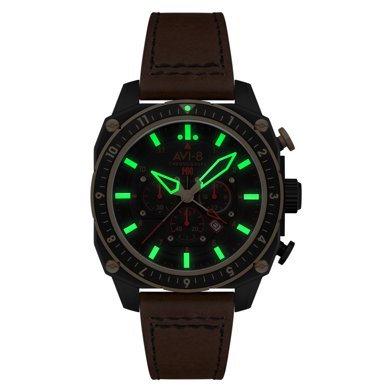 ATLAS DUAL TIME CHRONOGRAPH BLACK / LEATHER | Black Dial