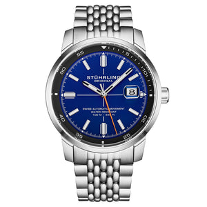Trackmaster 1026 Automatic Men’s 42mm Matte Blue Dial/Black Inner Ring/Stainless Steel Bracelet