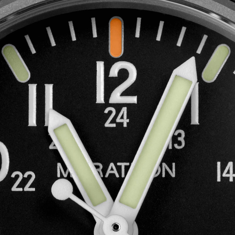MaraGlo Pilot's Navigator with Date Black NGM/Nylon | Matte Black Dial