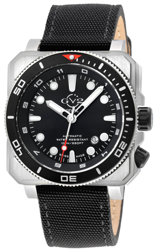 XO small Swiss Made SW200  inner and outer rotating bezel, metal band  Black silver | Black Dial