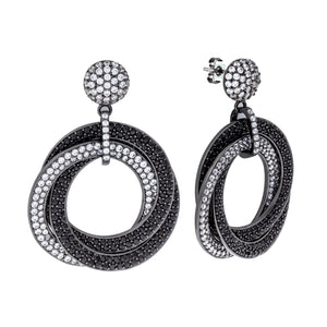 Tokyo Dangle Earrings 18k Black Gold