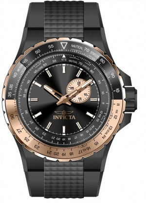 Aviator Men Black Dial / Black Silicone Strap Black Dial