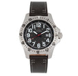 Aviator Leather-Band Watch w/Date Black | Black Dial