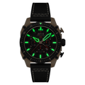 ATLAS DUAL TIME CHRONOGRAPH BLACK / LEATHER Black Dial