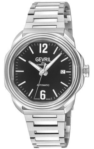 Roosevelt Gevril SS Case, SS Bezel, Black checkered dial, SS Bracelet. | Black Dial