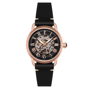 Investigator 40 Ink Black / Black  Leather Strap Black Dial