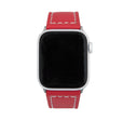 Thick Leather Racer Band with Stitch for Apple Watch Ultra & Series 8/7/6/5/4/3/2/1/SE Red (42mm | 44mm | 45mm | 49mm) |  Dial