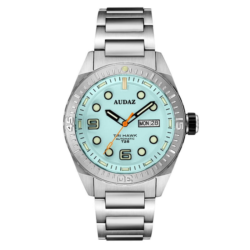Tri-Hawk Tritium Blue with Luminous Glow Blue Dial