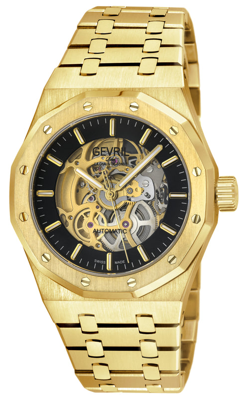 Gotham - Skeleton Swiss Automatic Movement Skeleton Dial, IPYG Bracelet | Skeleton Dial