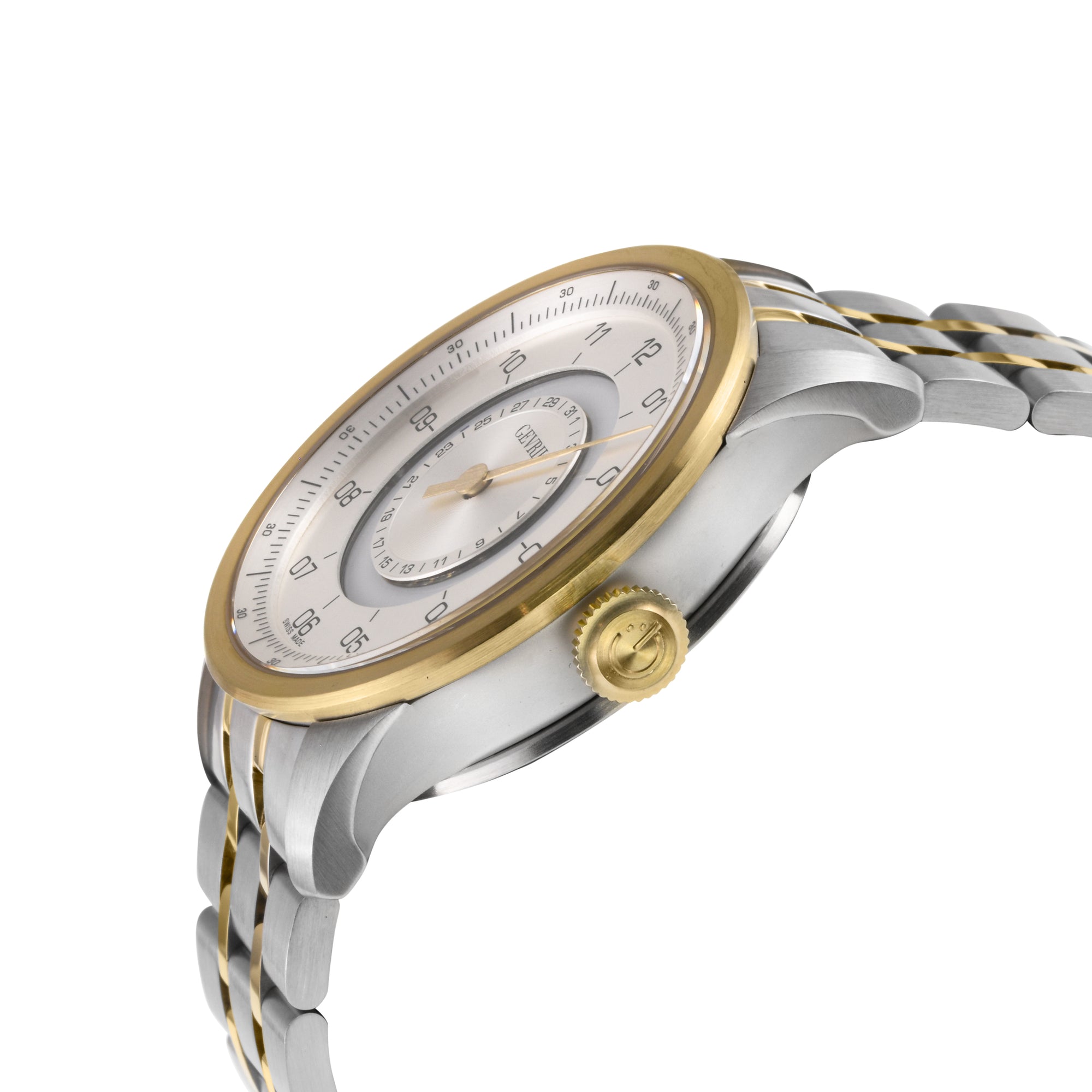 Jones Swiss automatic SW200 single handed watch Silver dial Two-tone | Silver Dial
