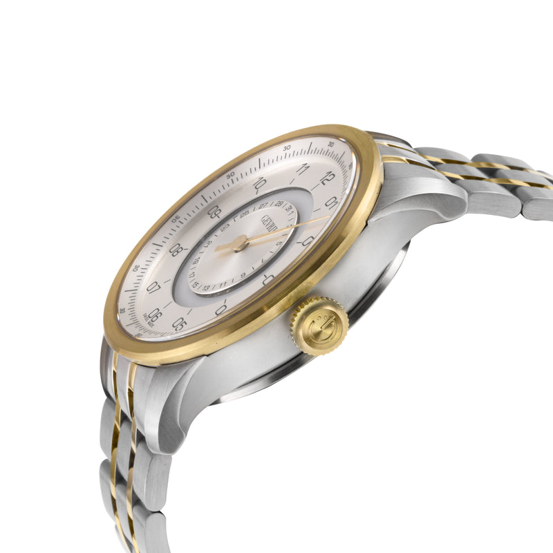 Jones Swiss automatic SW200 single handed watch Silver dial Two-tone | Silver Dial