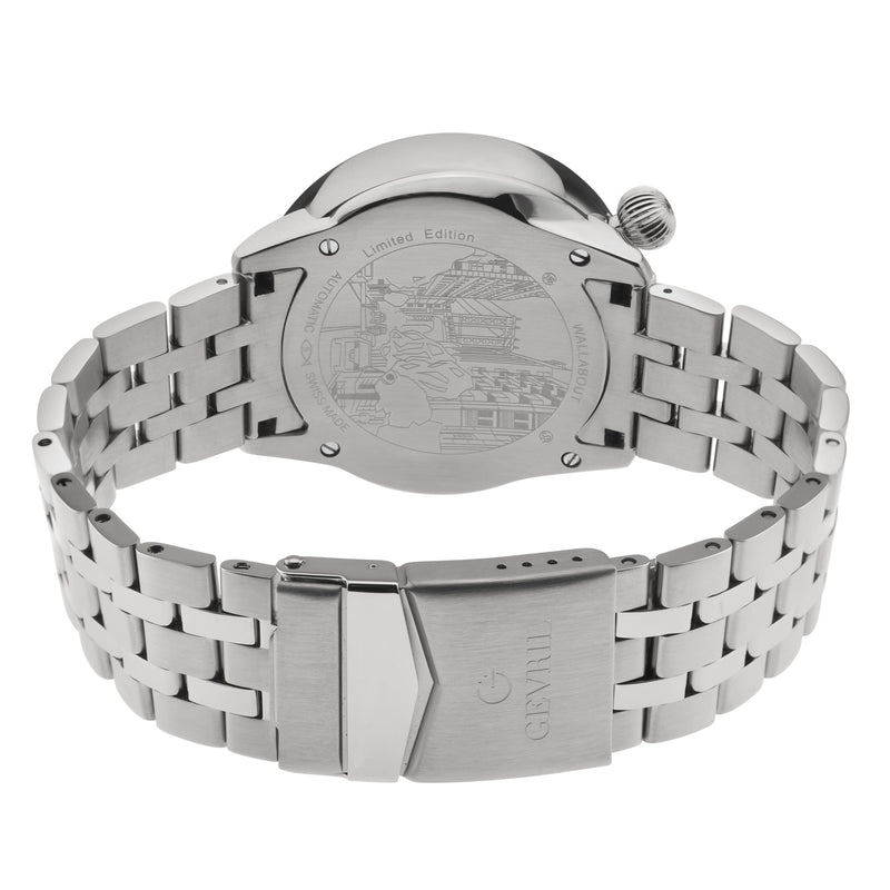 Wallabout Swiss Made Automatic Solar compass Stainless Steel Watch | Silver Dial