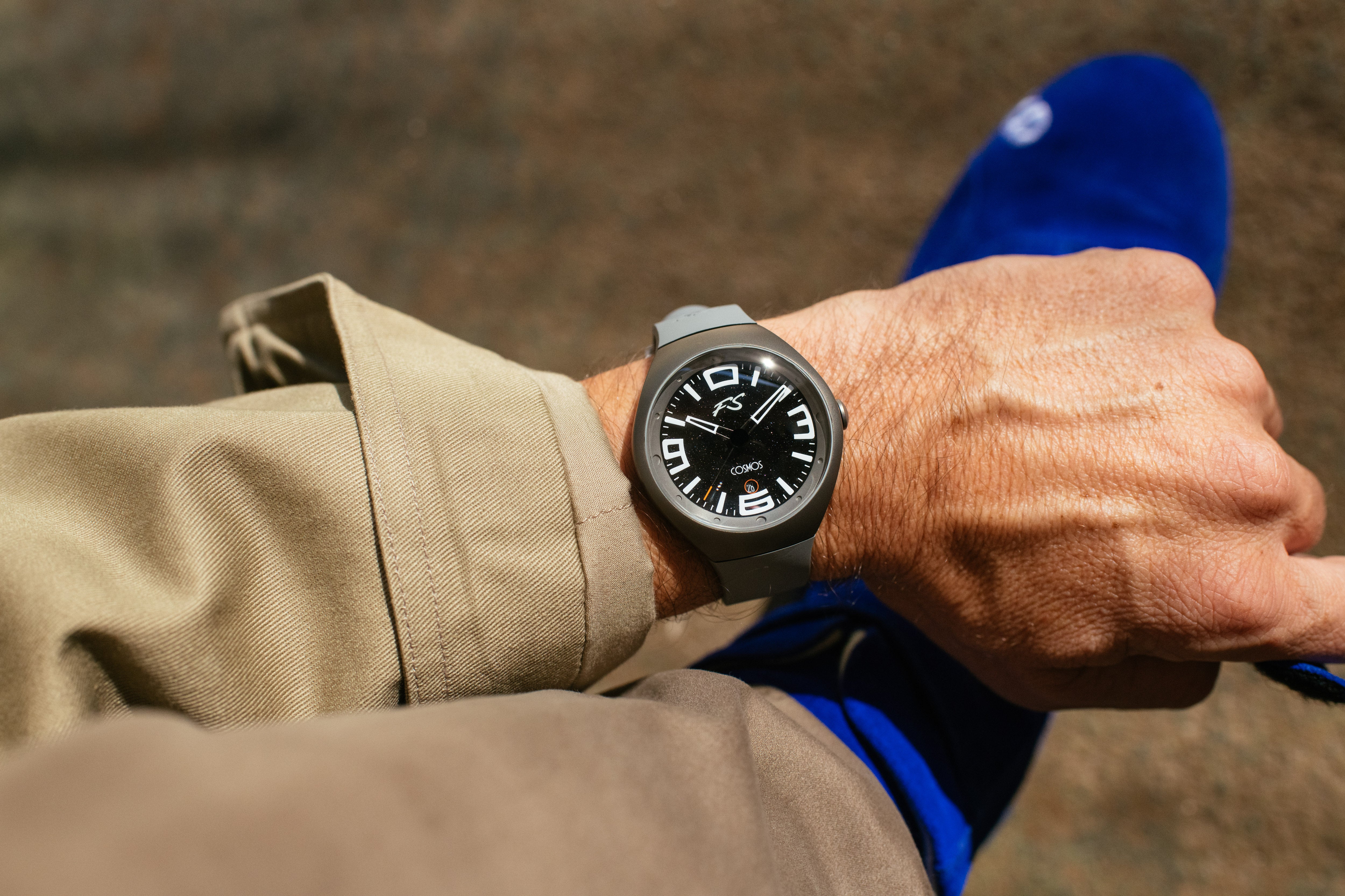 Frank Stephenson's Cosmos Series Gray Case, Black Dial, Gray Strap