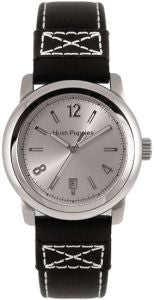 Hush Puppies Silver, Black Calfskin Leather | Silver Dial
