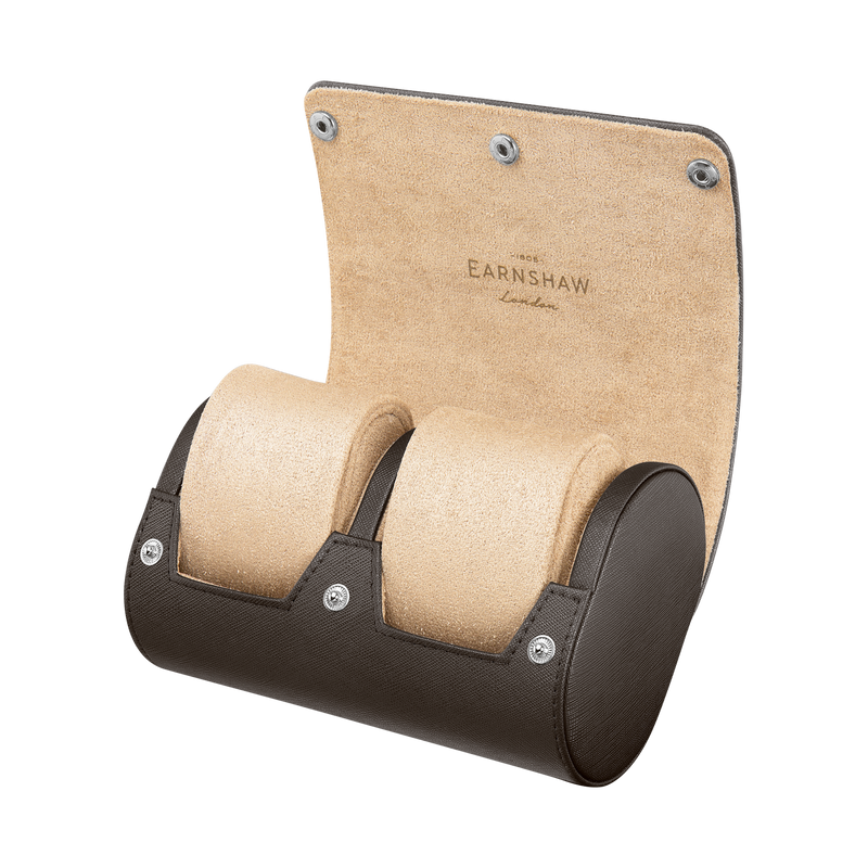 Longitude 2-slot Watch Roll Brown / Leather