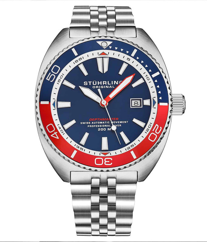 The Swiss Automatic Depthmaster Diver Blue/Red | Blue Dial