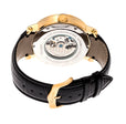 Automatic Aries Skeleton Leather Band Watch Black/Gold | Silver Dial