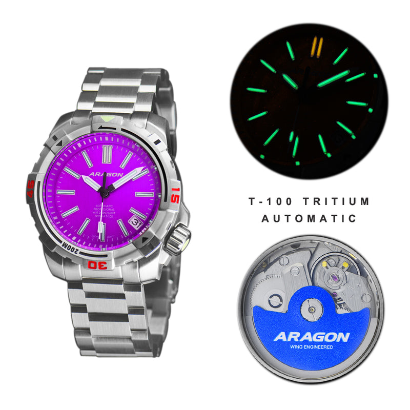 Sea Striker T100 16 tubes Automatic 40mm Purple | Purple Dial