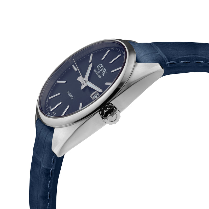 Five Points Gevril Selita SW200 Swiss Made Five Points Watch Italian Blue Leather | Blue Dial