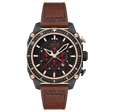ATLAS DUAL TIME CHRONOGRAPH BLACK / LEATHER | Black Dial
