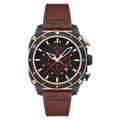 ATLAS DUAL TIME CHRONOGRAPH BLACK / LEATHER | Black Dial