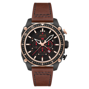 ATLAS DUAL TIME CHRONOGRAPH BLACK / LEATHER | Black Dial