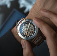 Croft 42 Skeleton Automatic Silver & Red / Stainless Steel | Black Dial