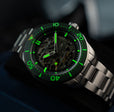 Croft 42 Skeleton Automatic Green / Stainless Steel | Black Dial