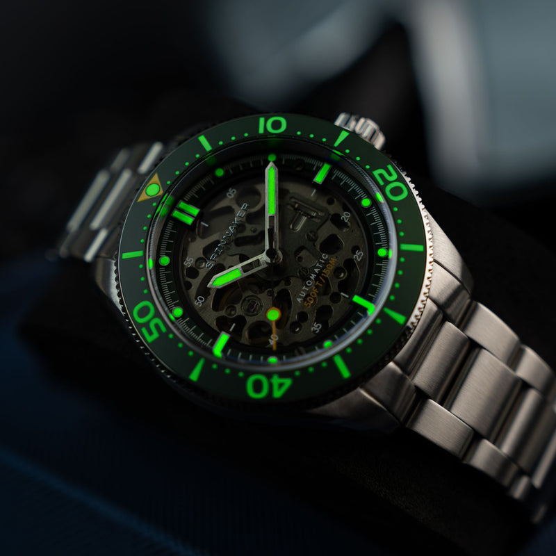 Croft 42 Skeleton Automatic Green / Stainless Steel | Black Dial