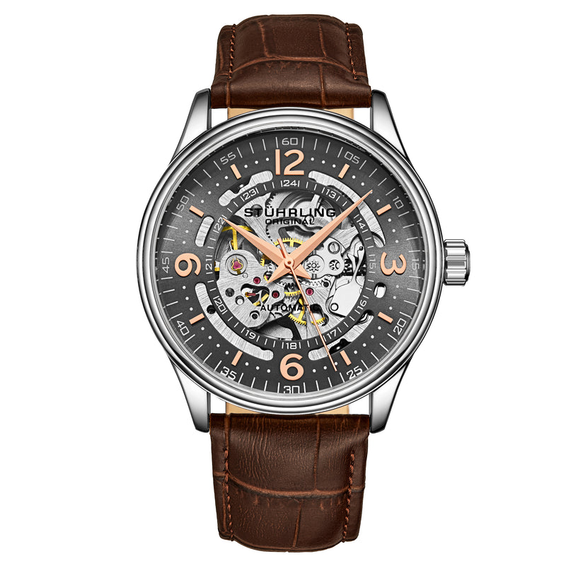 Denmark 3947 Automatic 42mm Skeleton Brown/Leather | Gray Dial