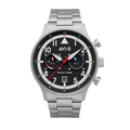 Hawker Hurricane Carey Dual Time Black & Stainless Steel / Stainless Steel | Black Dial