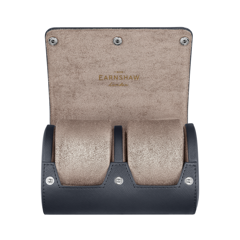 Longitude 2-slot Watch Roll Blue / Leather