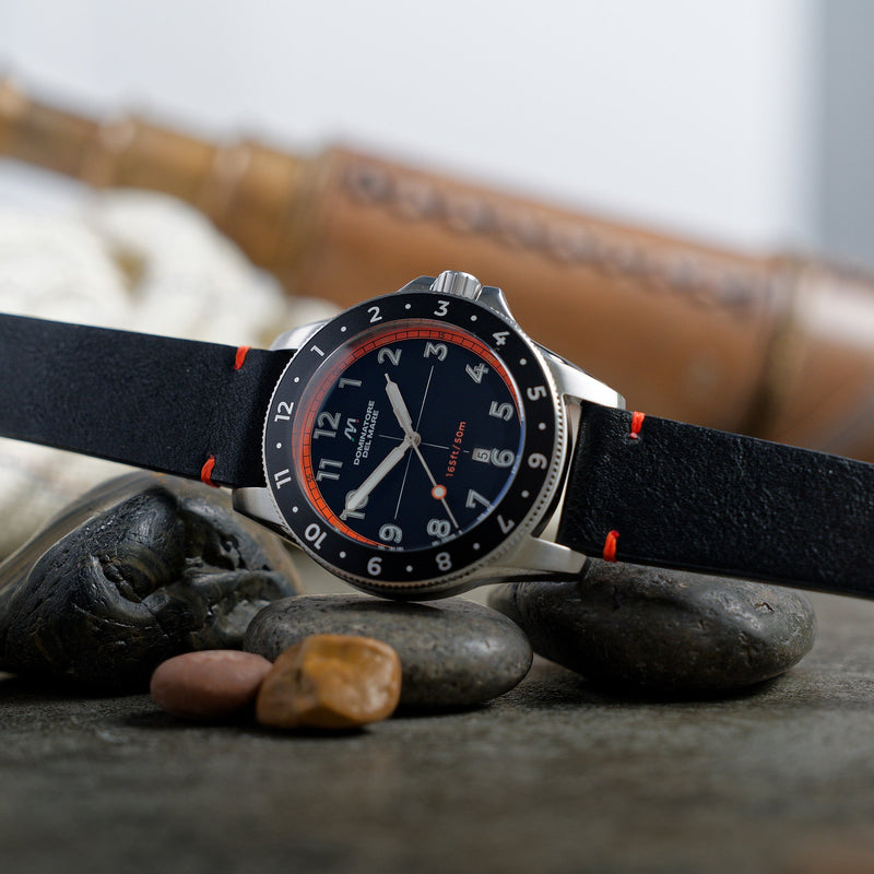 Bandiera Japan Quartz Black / Leather | Black Dial