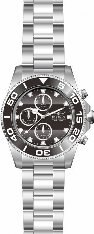 Pro Diver Chronograph Black Dial / Silver Stainless Steel Bracelet Black Dial