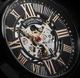 Atrium 3942 Automatic 42mm Skeleton Black/Leather | Black Dial