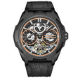 Dual Time Automatic Navigator 46mm Skeleton Black/Leather | Black Dial