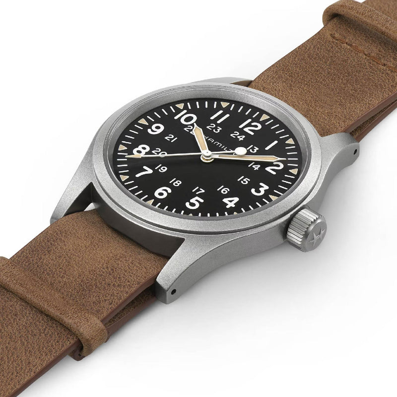 Khaki Field Black / Leather | Black Dial